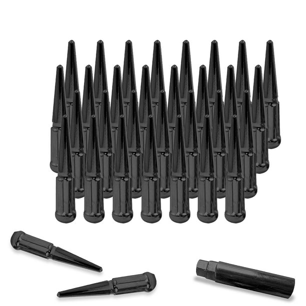24+1PK 51 Black 9/16 Spike Lug Nuts Close-End Acorn Bulge Spike Wheel Lug Nuts Set with One Lug Nut Key/Socket Wheel Lug Set Wheel Accessories 24+1PK 51 Black 9/16 Spike Lug Nuts Close-End Acorn Bulge Spike Wheel Lug Nuts Set with One Lug Nut Key/Socket Wheel Lug Set Wheel Accessories